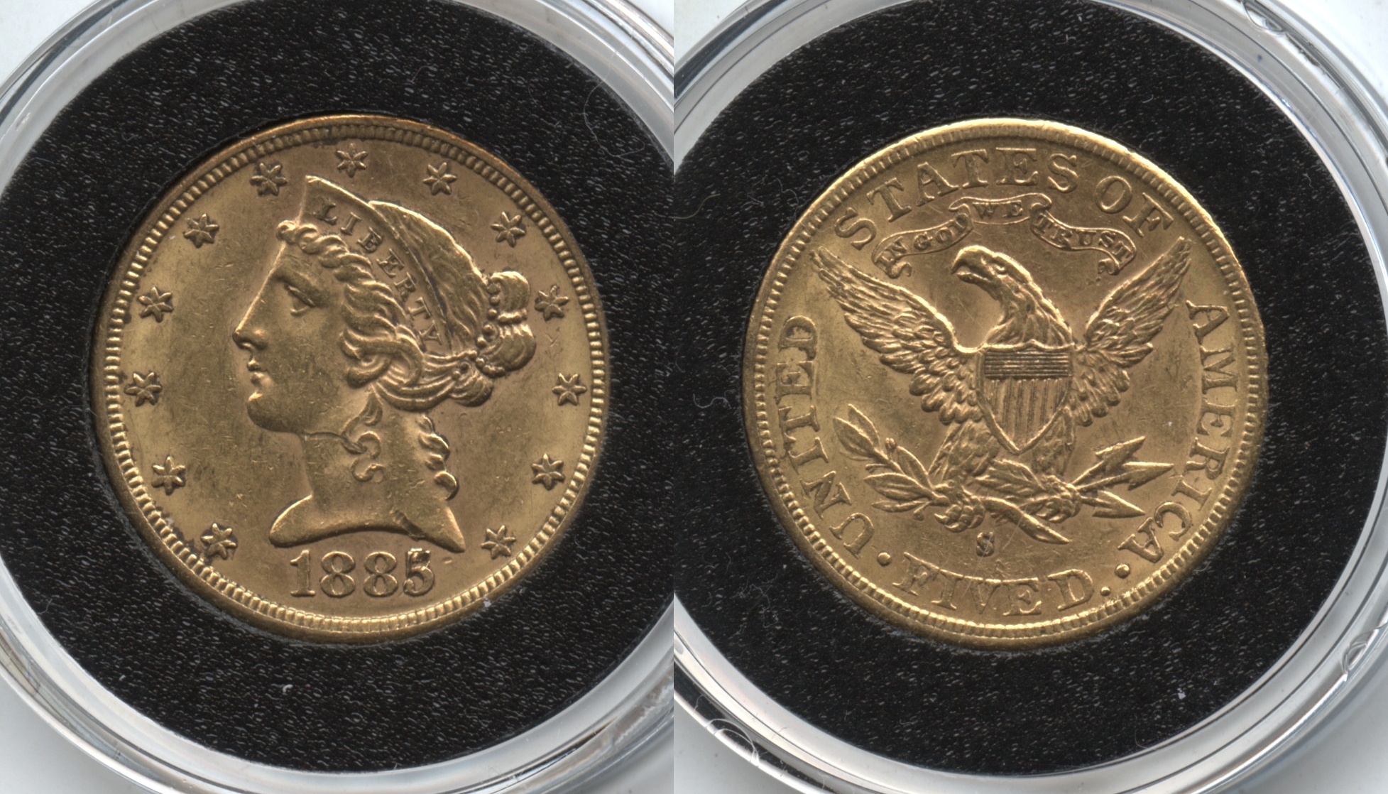 1885-S Coronet Liberty Head $5.00 Half Eagle EF-40