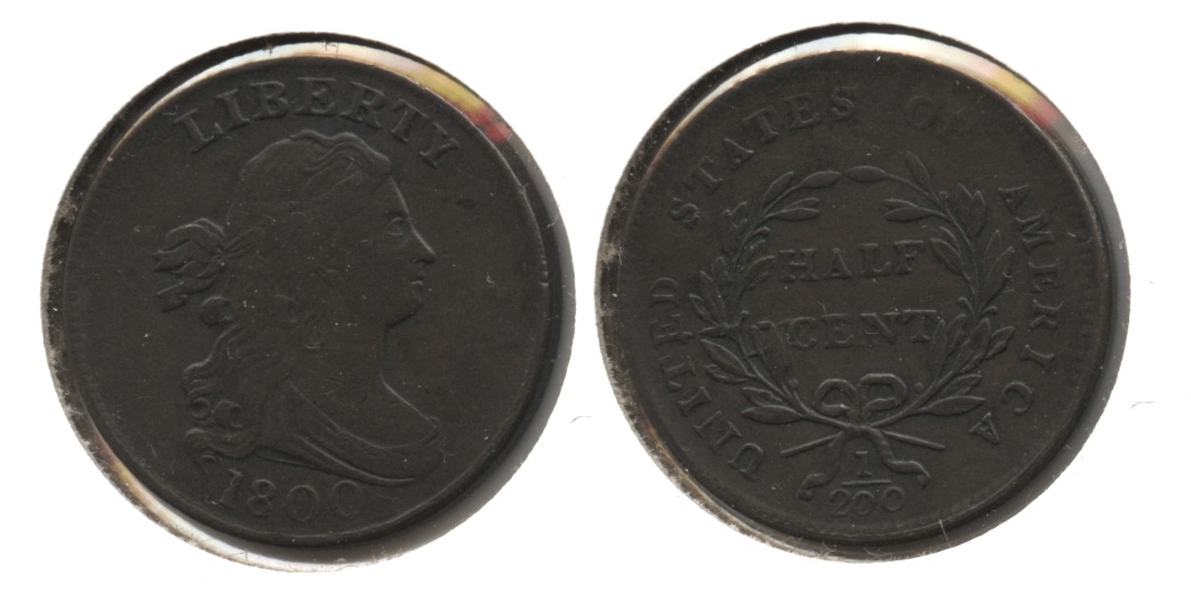1800 Draped Bust Half Cent EF-40