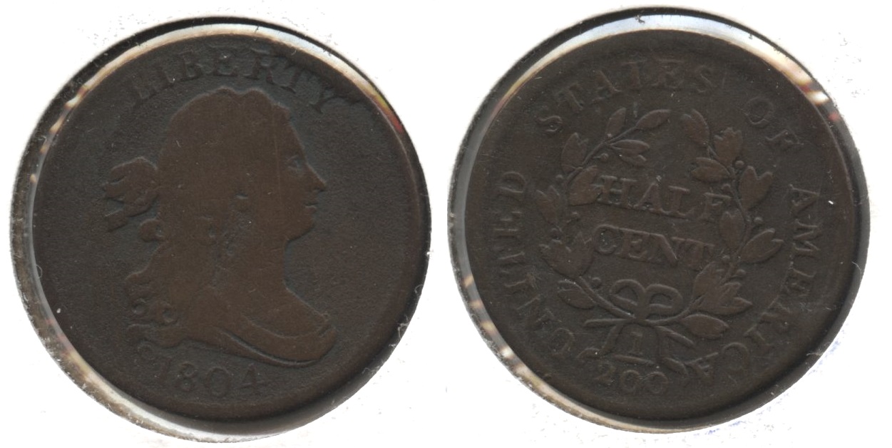 1804 Draped Bust Half Cent VG-8 #c