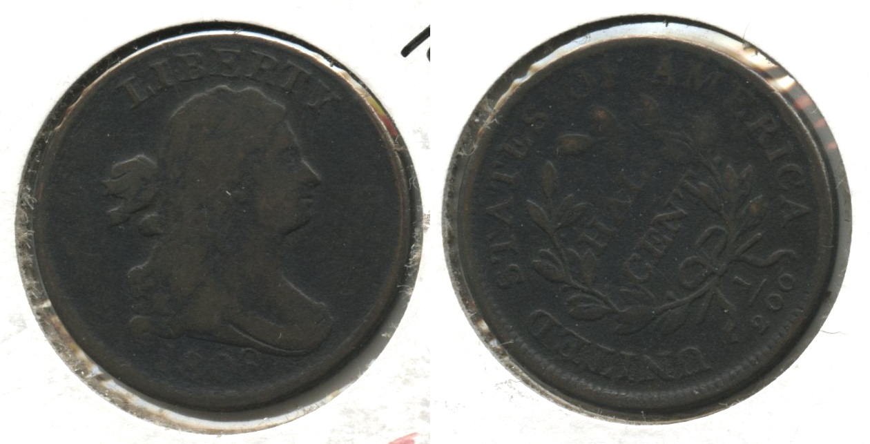 1808 Draped Bust Half Cent VG-8