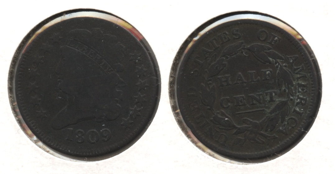 1809 Classic Head Half Cent Good-6 Bit Dark