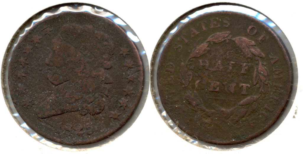 1825 Classic Head Half Cent G-4 Rough