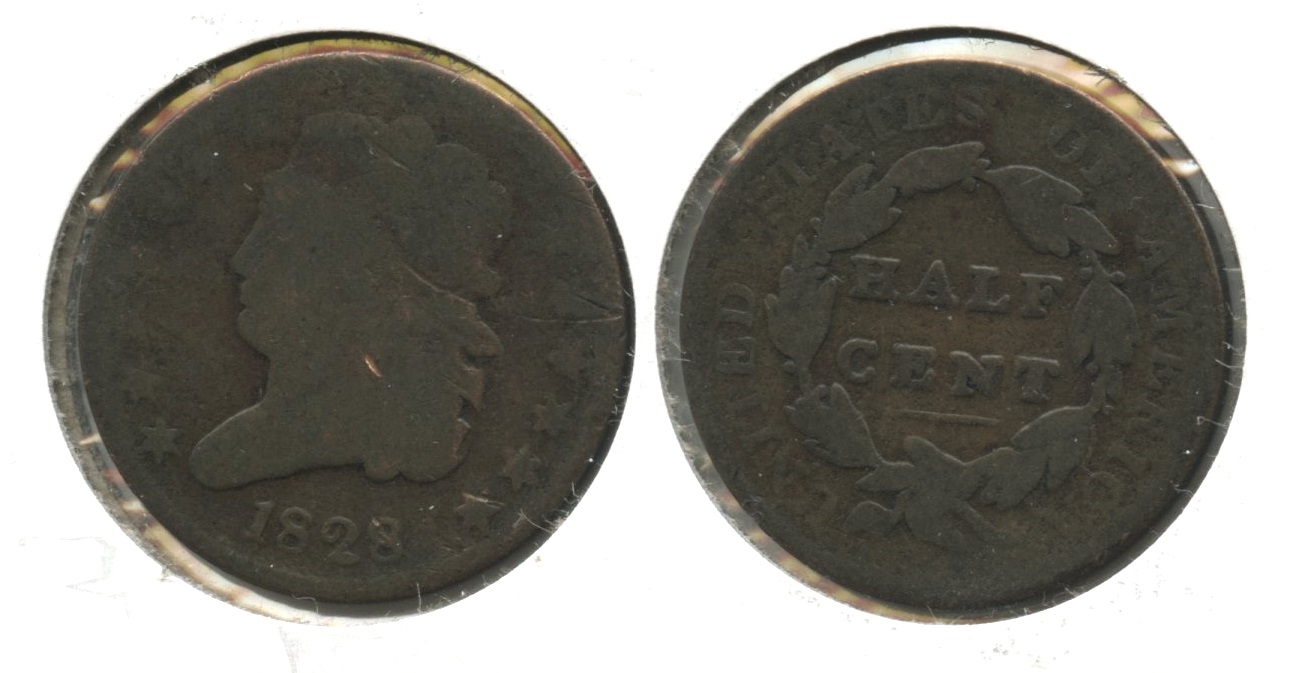 1828 13 Stars Classic Head Half Cent Fair-2