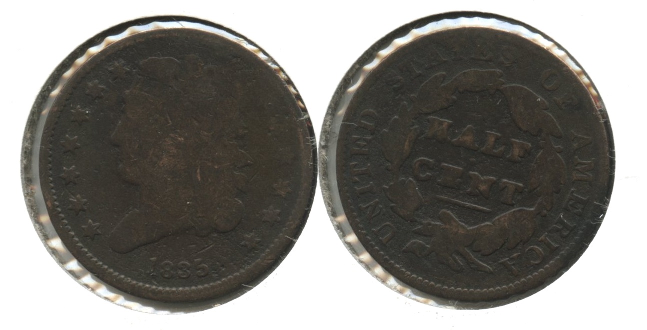 1835 Classic Head Half Cent AG-3+ #b