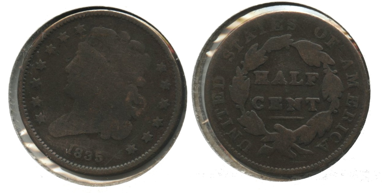 1835 Classic Head Half Cent AG-3+ #d