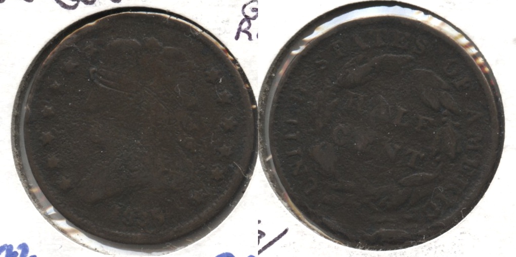 1835 Classic Head Half Cent Net Good-4 Rough