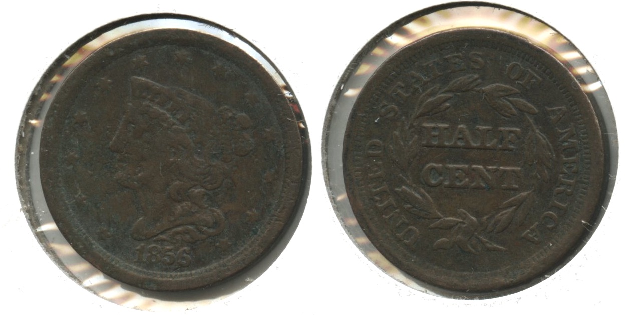 1856 Coronet Half Cent VF-20 Porous