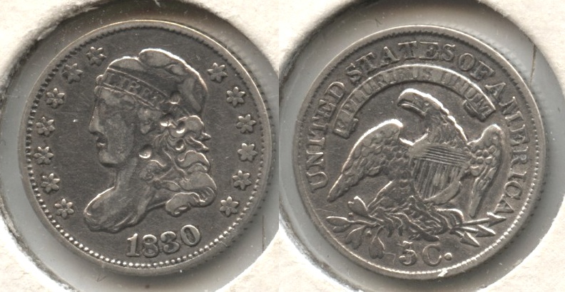 1830 Capped Bust Half Dime Fine-12 Obverse Marks