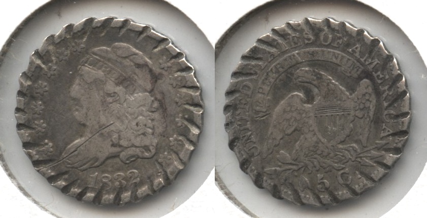 1832 Capped Bust Half Dime VG-8 Spinning #a