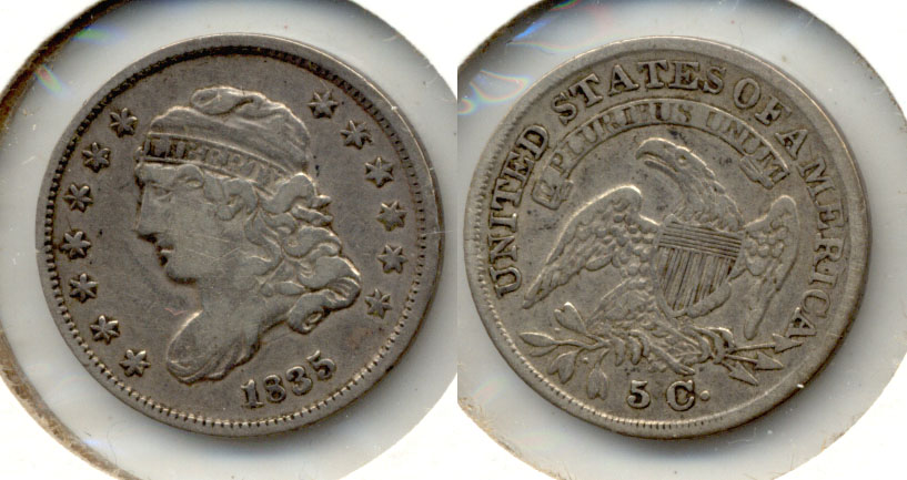 1835 Capped Bust Half Dime Fine-15