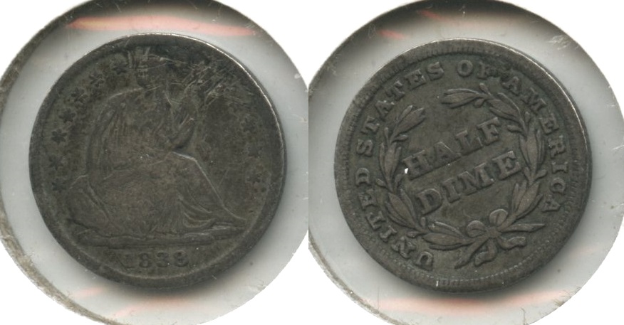 1838 Seated Liberty Half Dime VG-8 Obverse Mark