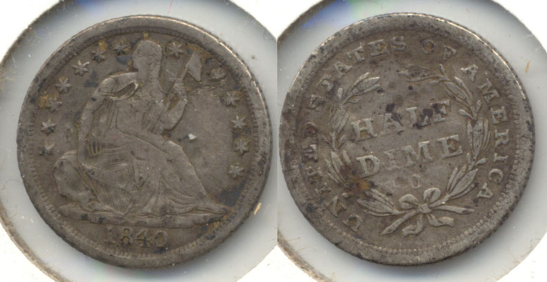 1840-O Seated Liberty Half Dime VG-8 Tics