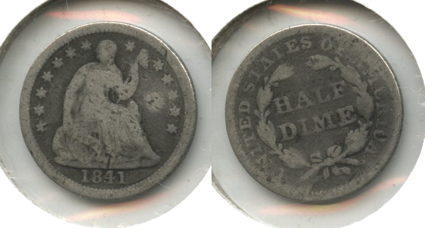 1841 Seated Liberty Half Dime Good-4 Reverse Hit
