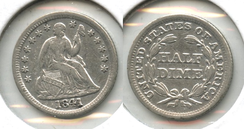 1841 Seated Liberty Half Dime VF-20 Cleaned