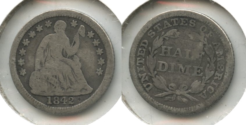 1842 Seated Liberty Half Dime AG-3 #a