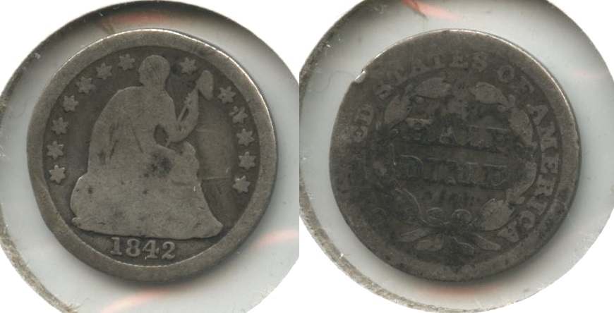 1842 Seated Liberty Half Dime AG-3 #c