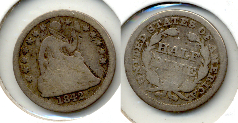 1842 Seated Liberty Half Dime Good-4