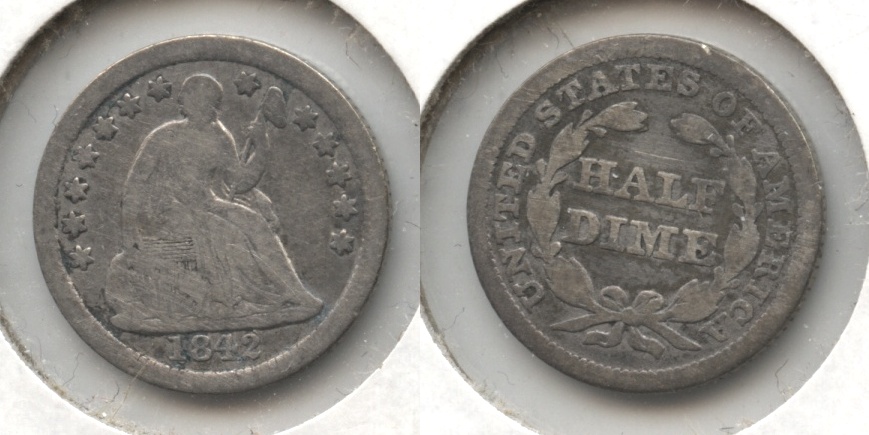 1842 Seated Liberty Half Dime Good-4 #a
