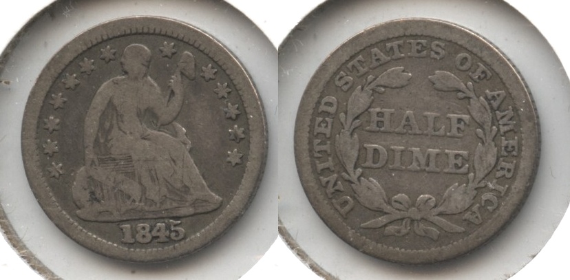 1845 Seated Liberty Half Dime Good-4 #b