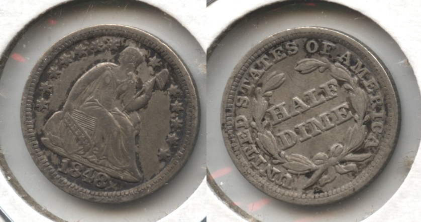 1848 Seated Liberty Half Dime EF-40