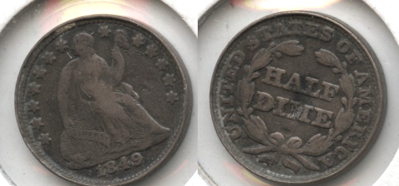 1849 Seated Liberty Half Dime Fine-12 Reverse Hit