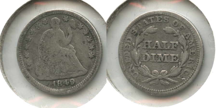 1849 Seated Liberty Half Dime Good-4 #a