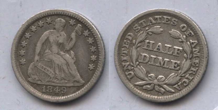 1849 Seated Liberty Half Dime VF-20