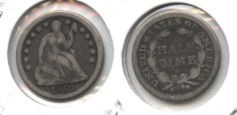 1850-O Seated Liberty Half Dime VG-8 Small O
