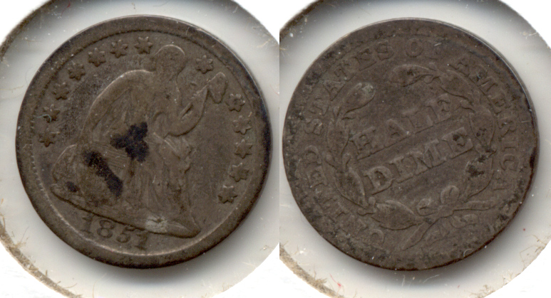 1851 Seated Liberty Half Dime Good-4 a
