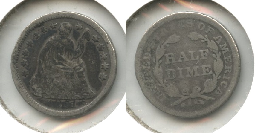 1851 Seated Liberty Half Dime Good-4 #b
