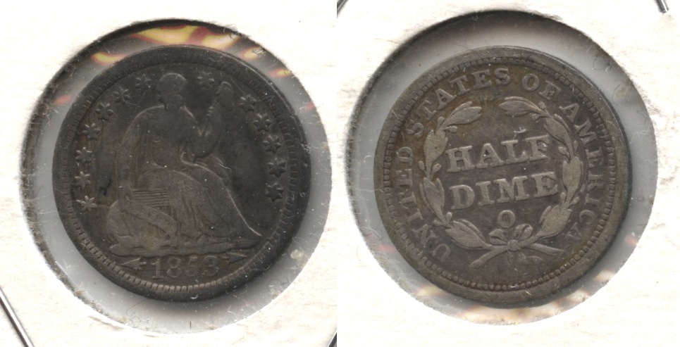 1853-O Seated Liberty Half Dime Fine-12 #a