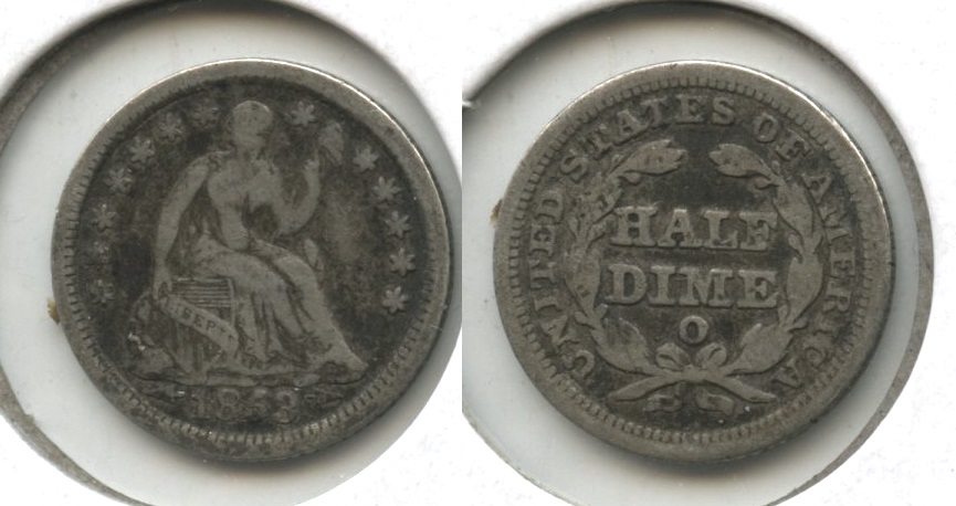 1853-O Seated Liberty Half Dime Fine-12 #b