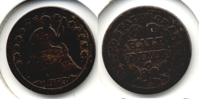 1853-O Seated Liberty Half Dime Good-4 d