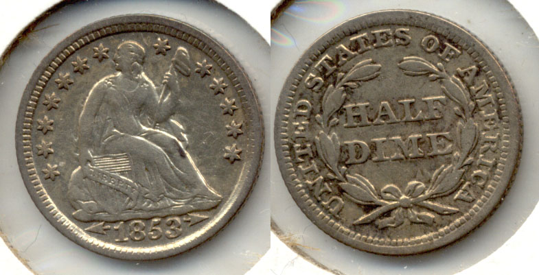 1853 Seated Liberty Half Dime EF-40