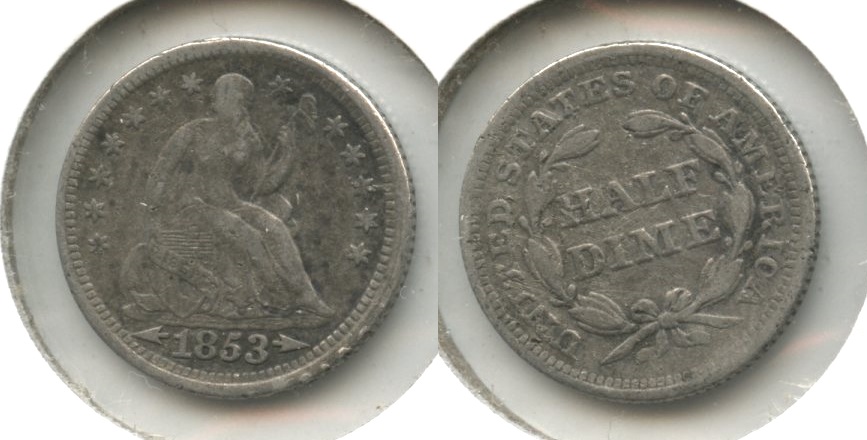 1853 Seated Liberty Half Dime Fine-12 #c