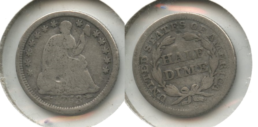 1853 Seated Liberty Half Dime Good-4 #ai Obverse Pit