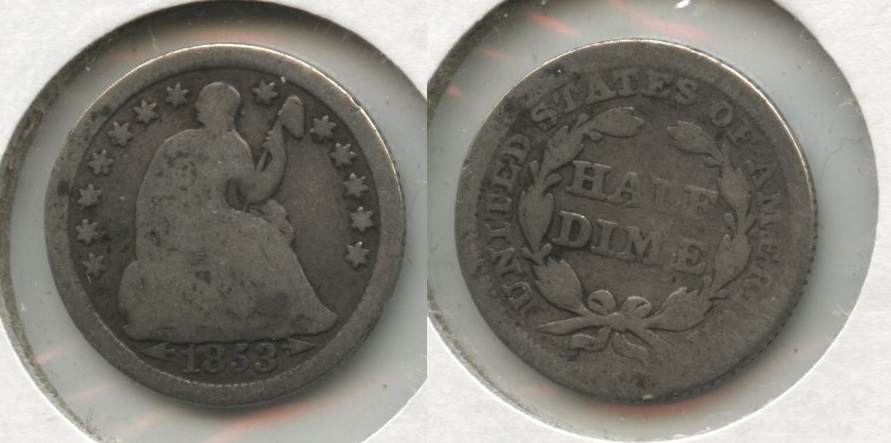 1853 Seated Liberty Half Dime Good-4 #aj