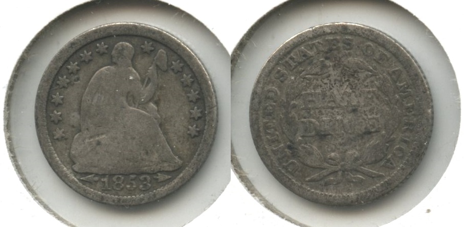 1853 Seated Liberty Half Dime Good-4 #at