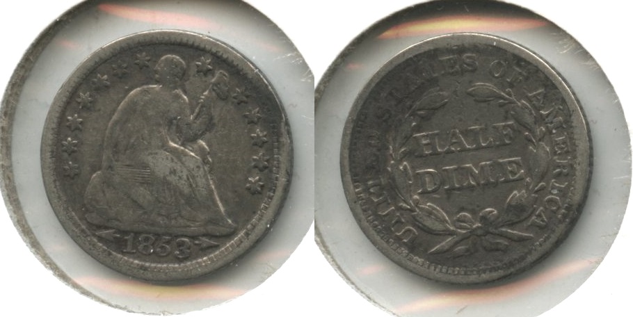1853 Seated Liberty Half Dime Good-4 #av