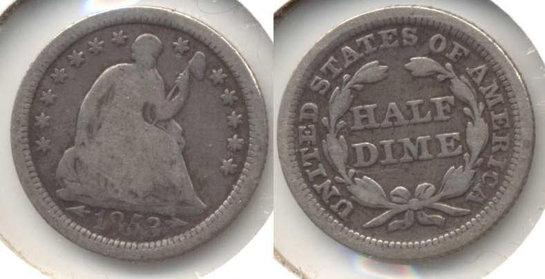 1853 Seated Liberty Half Dime Good-4 e