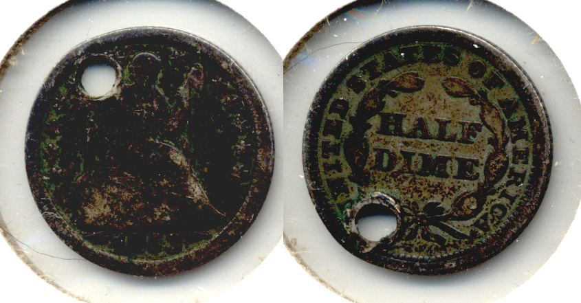 1853 Seated Liberty Half Dime Good-4 g Holed
