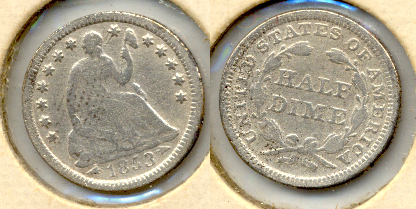 1853 Seated Liberty Half Dime Good-4 h Cleaned