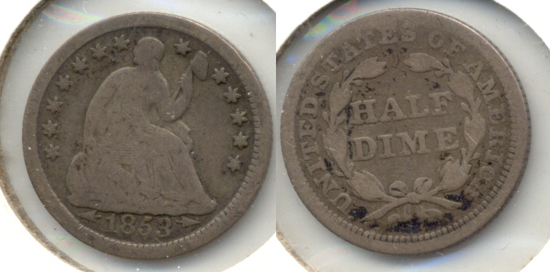 1853 Seated Liberty Half Dime Good-4 k