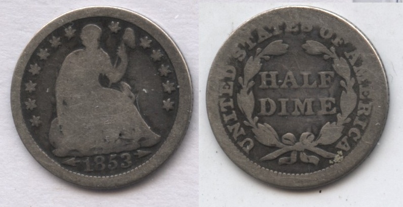 1853 Seated Liberty Half Dime Good-4 #n