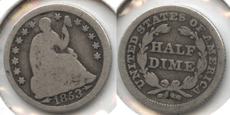 1853 Seated Liberty Half Dime Good-4 #p