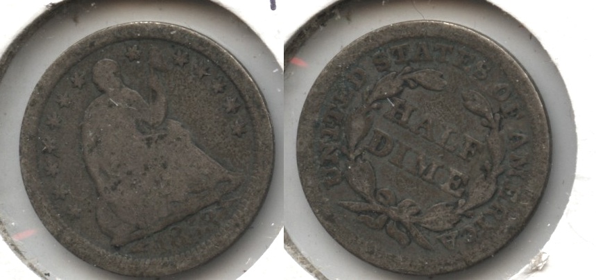 1853 Seated Liberty Half Dime Good-4 Toned #u