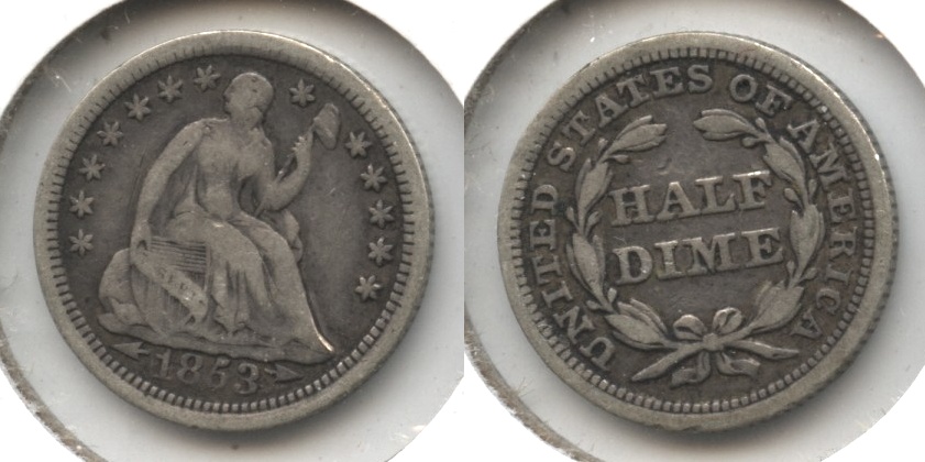 1853 Seated Liberty Half Dime VG-8 #c