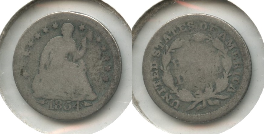 1854 Seated Liberty Half Dime AG-3 #b