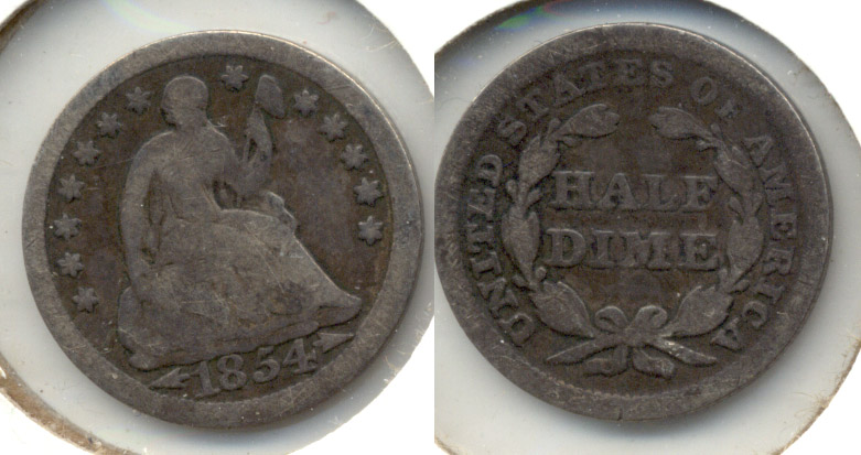 1854 Seated Liberty Half Dime Good-4 c