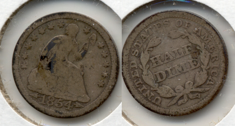 1854 Seated Liberty Half Dime Good-4 d